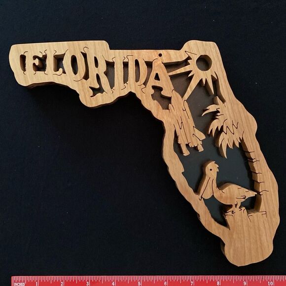 Handcrafted Wooden FLORIDA State Plaque – Custom State Wall Art – Great Gift! - Picture 2 of 2